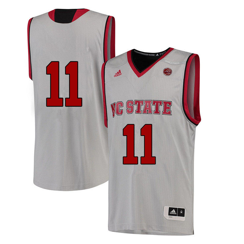 Men #11 Markell Johnson NC State Wolfpack College Basketball Jerseys-White - Click Image to Close